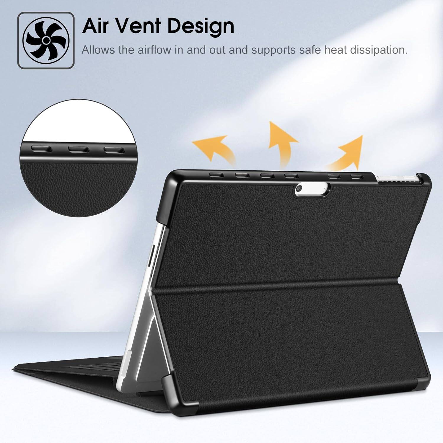 Air Vent Design Allows the airflow in and out and supports safe heat dissipation.