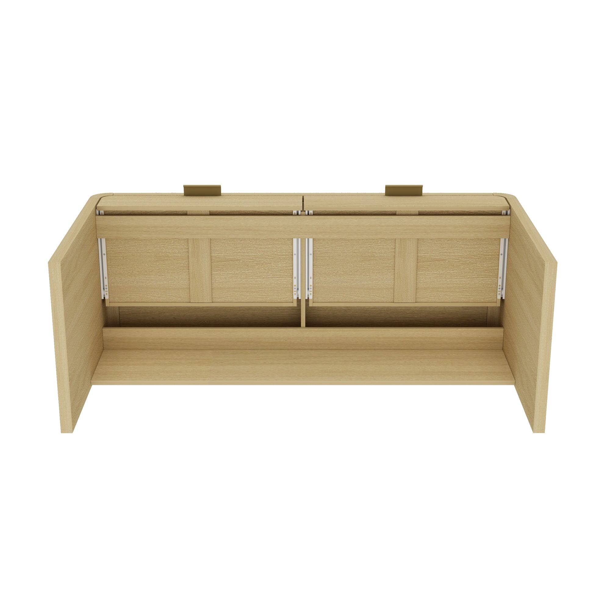 Alt View 6. Manhattan Comfort - Grace Modern 54" Office Desk - Natural Oak.