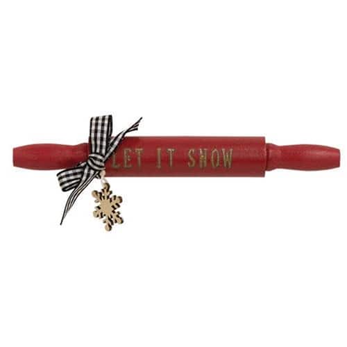 BreeBe - *Let It Snow Wooden Rolling Pin - Red