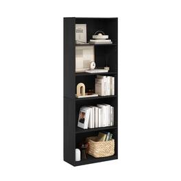 Furinno - GEHRY Book Shelf, 5-Tier Bookshelf, Bookcase, with Adjustable Shelves, 11.6 x 24.8 x 71.4, for Home Office, Living Room - Darkwood