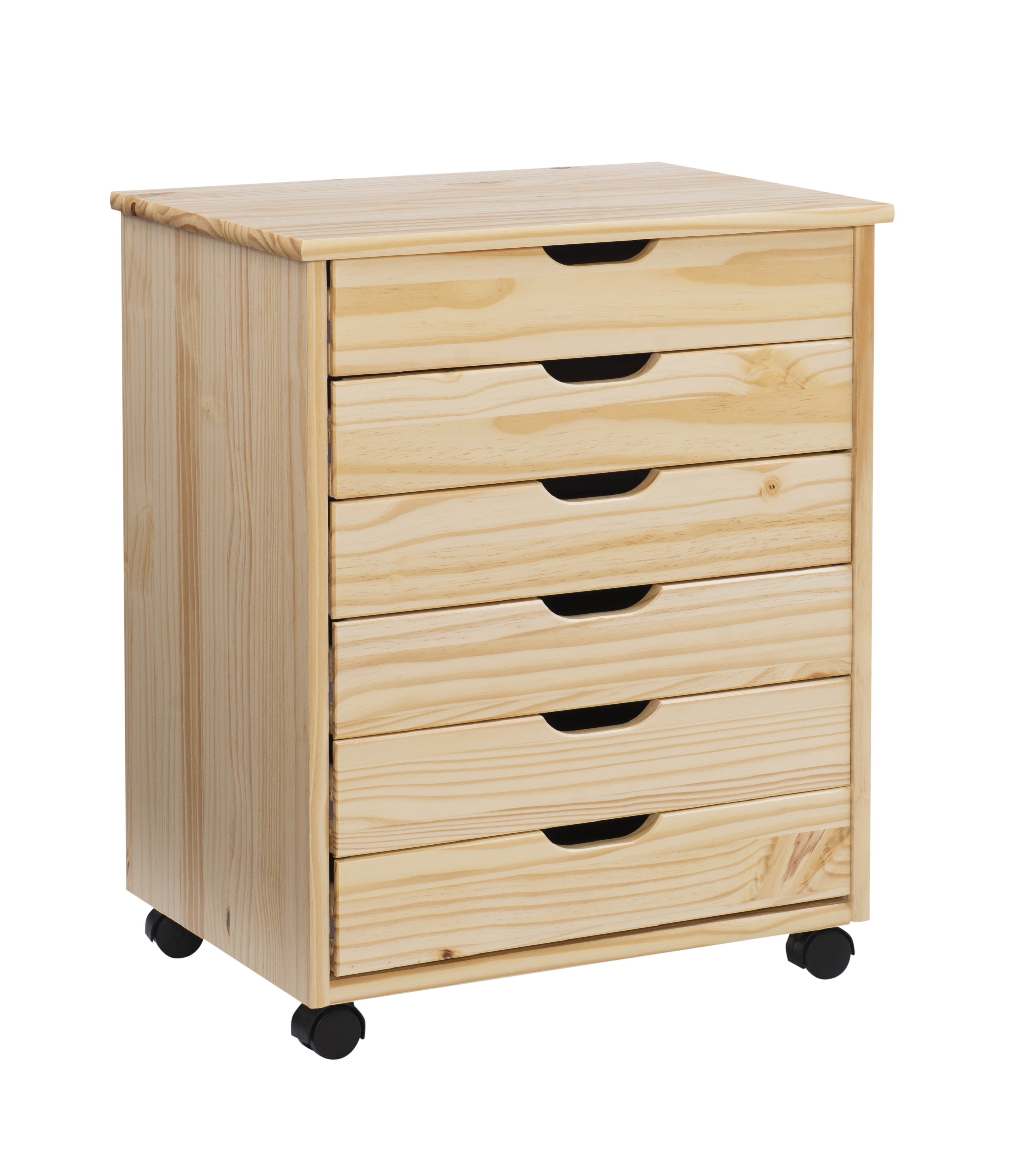 Linon Home Décor – Monte Wide Six-Drawer Rolling Storage Cart – Natural Sansujyuku sansujyuku.com