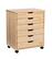 Front. Linon Home Décor - Monte Wide Six-Drawer Rolling Storage Cart - Natural.