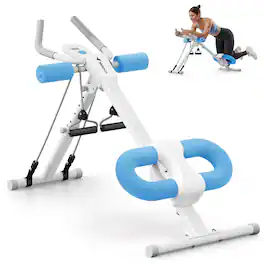 MERACH - New Adjustable Ab Trainer Foldable Machine for Abs Workout at Home Gym - Blue