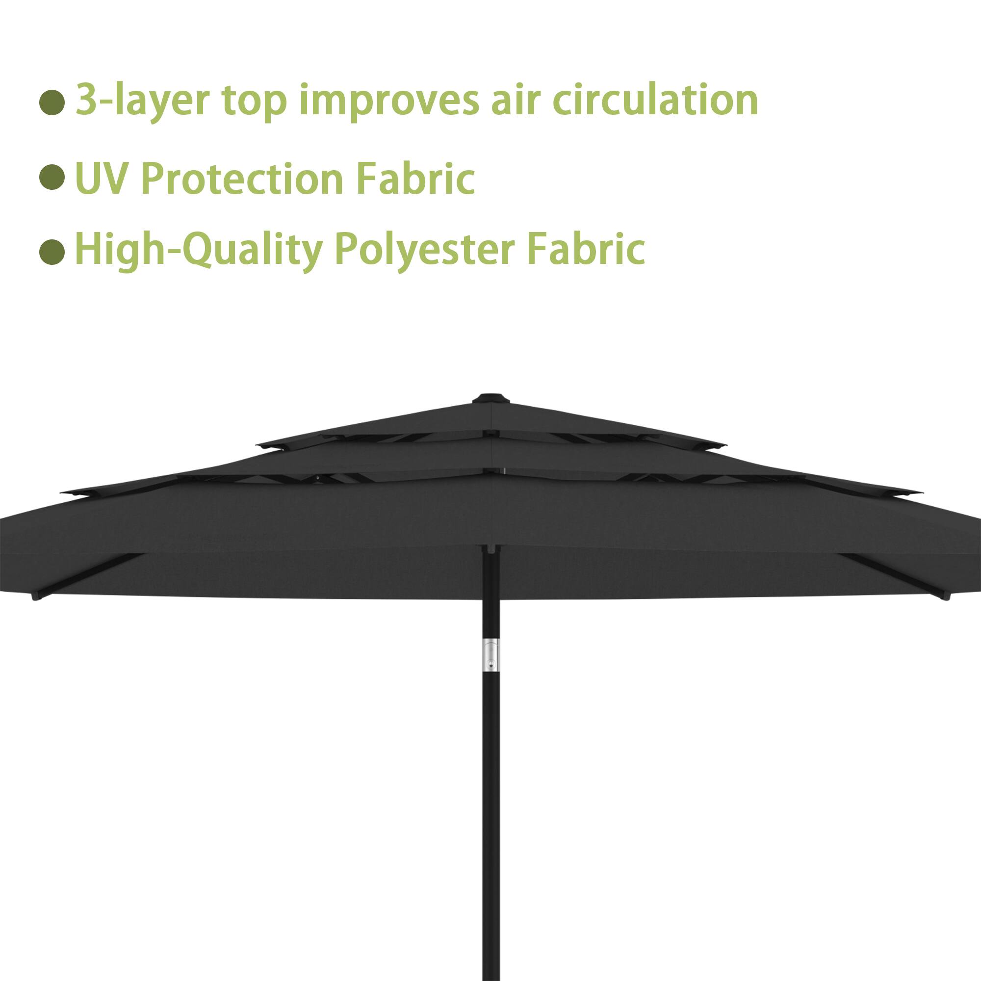 3-layer top improves air circulation, UV Protection Fabric, High-Quality Polyester Fabric