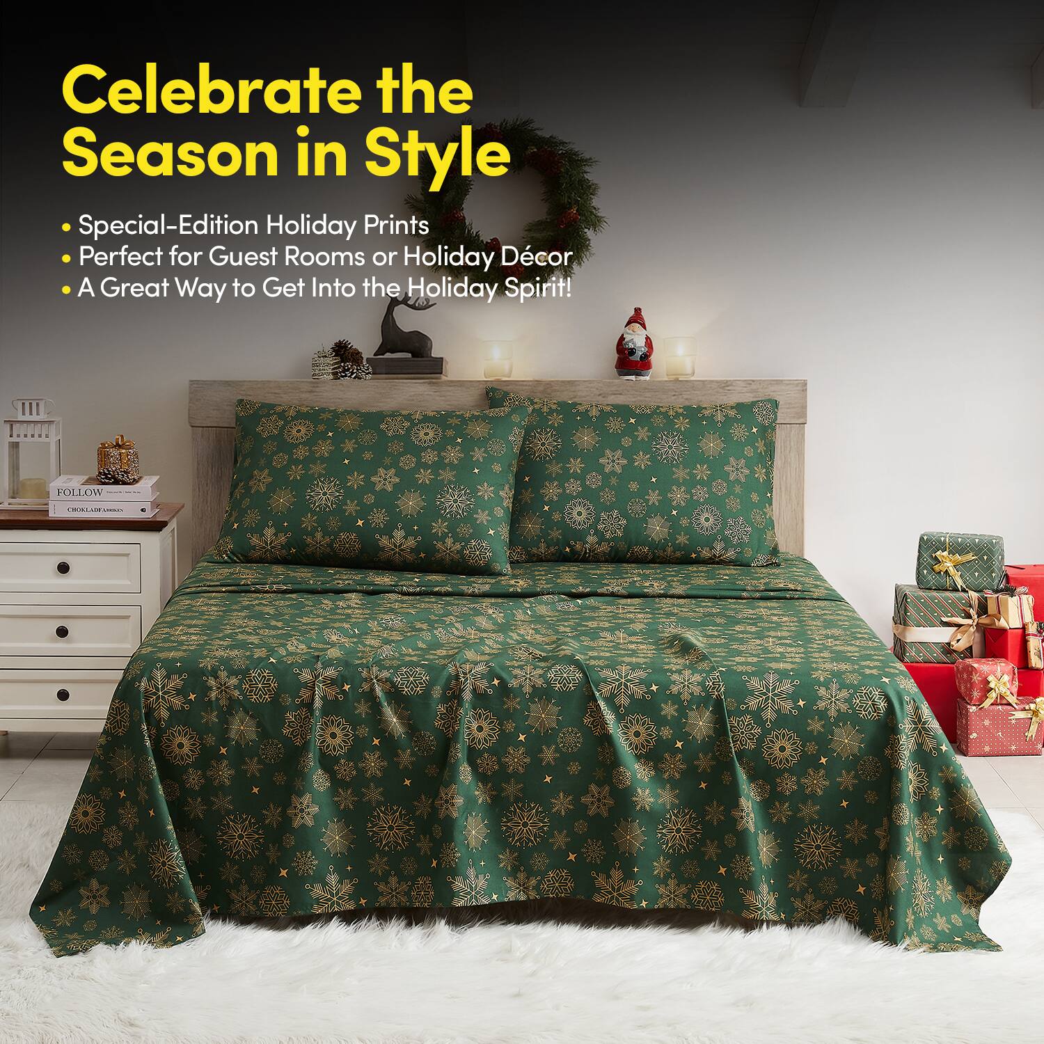 Celebrate the Season in Style

- Special-Edition Holiday Prints
- Perfect for Guest Rooms or Holiday Décor
- A Great Way to Get Into the Holiday Spirit!