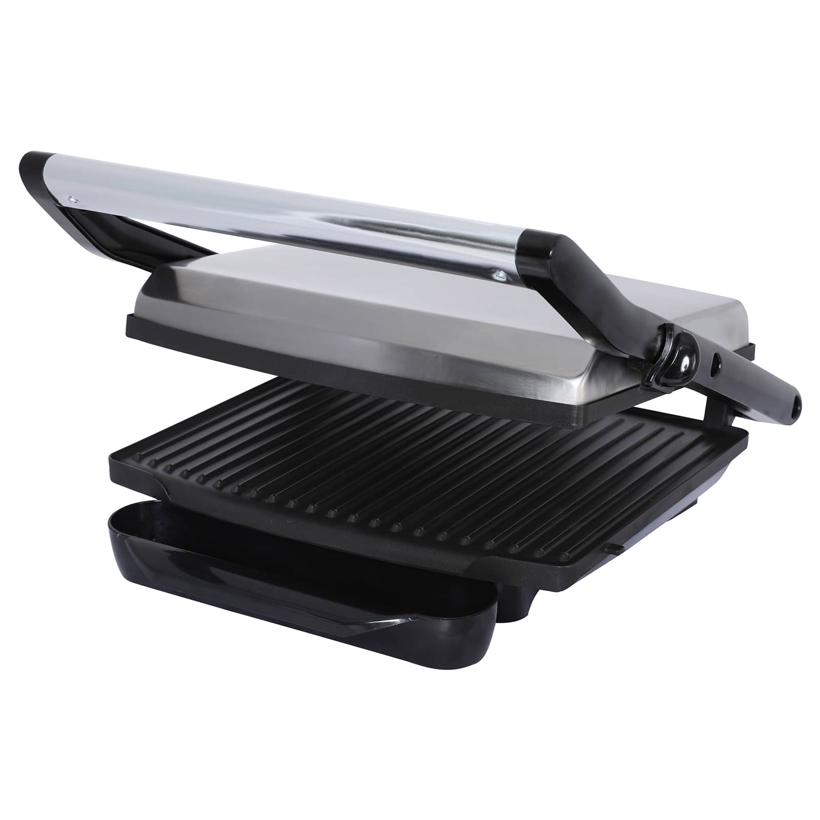 Front. Brentwood - Brentwood Select TS-651 Compact Non-Stick Panini Press & Sandwich Maker, Stainless Steel - Silver.