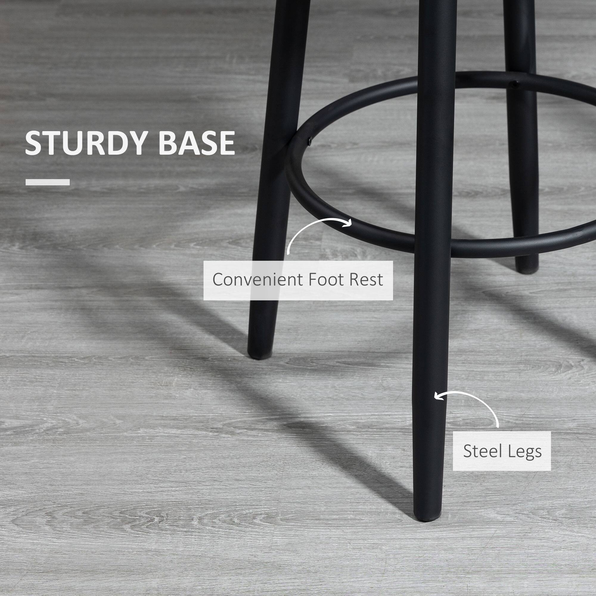 STURDY BASE

- Convenient Foot Rest
- Steel Legs
