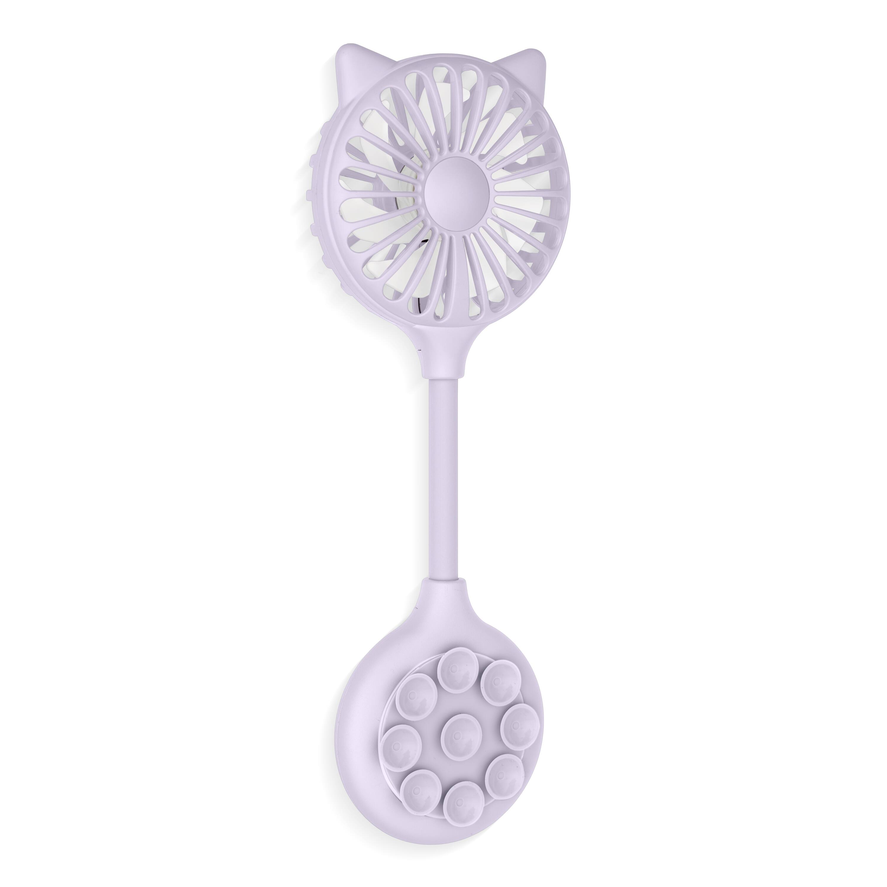 Back. Zadro - Zadro Hands-Free Cat Ears Beauty Fan - Stylish Portable Cooling Solution - Lavender.