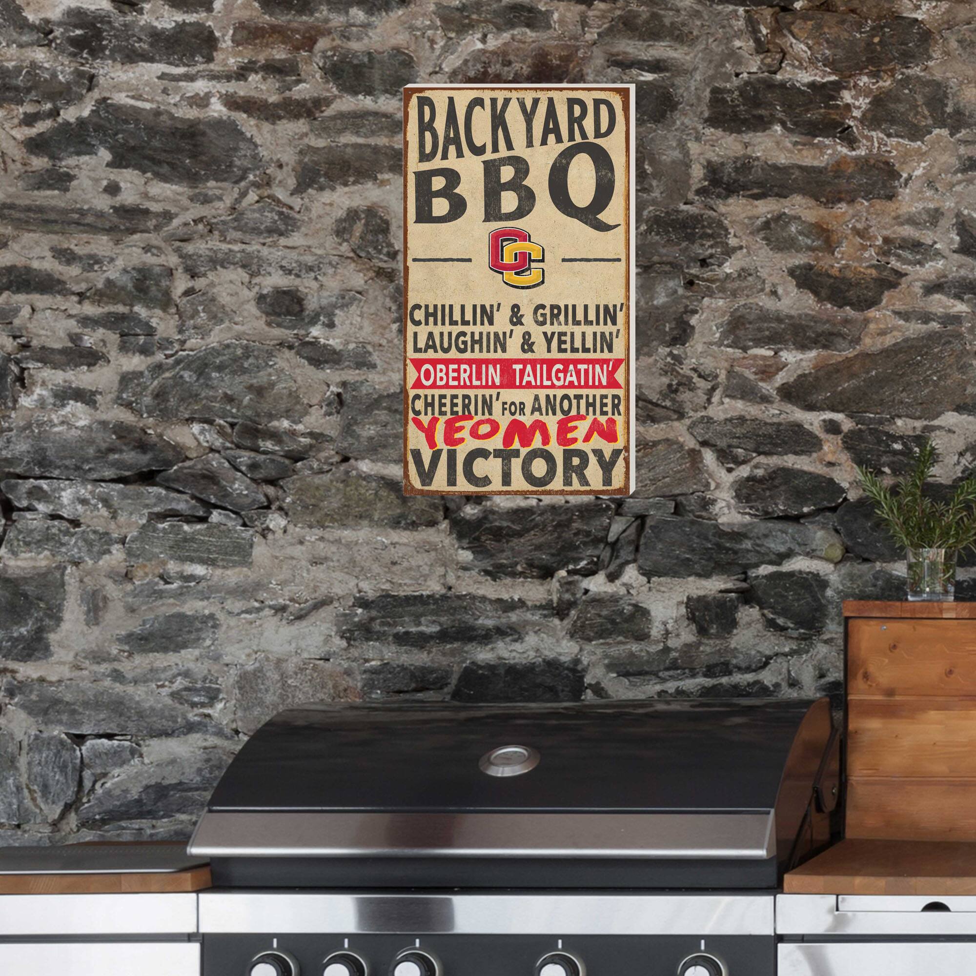 BACKYARD BBQ  
CHILLIN' & GRILLIN'  
LAUGHIN' & YELLIN'  
OBERLIN TAILGATIN'  
CHEERIN' FOR ANOTHER  
YEOMEN VICTORY