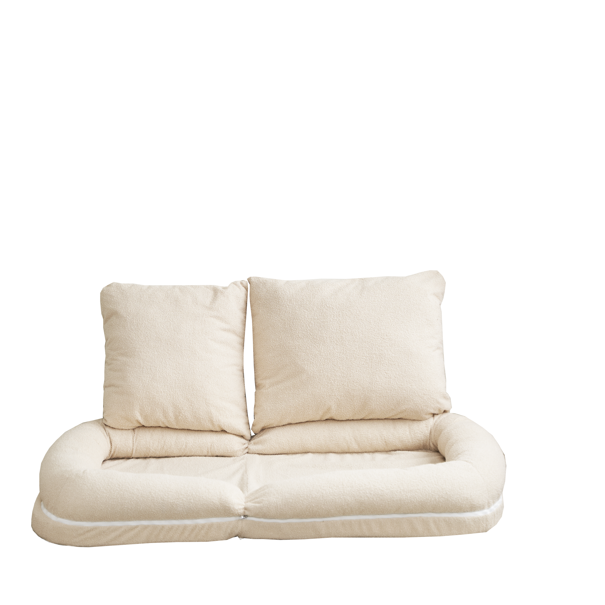 Alt View 6. GOODSILO - Triple Fold Down Convertible Sofa Bed with 18-Position Adjustable Backrest for Versatile Lounging and Sleeping - Beige.