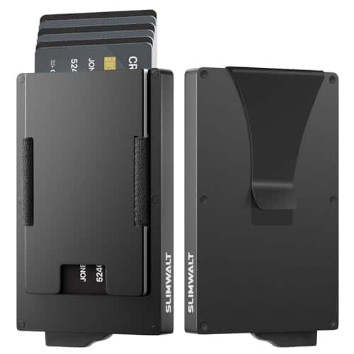 Vulpecula Spade - Wallet for Men with Money Clip - Flexible Storage for up to 20 Cards & Bills, RFID Blocking Card Holder with Smart Card - A01-Black (Money Clip)