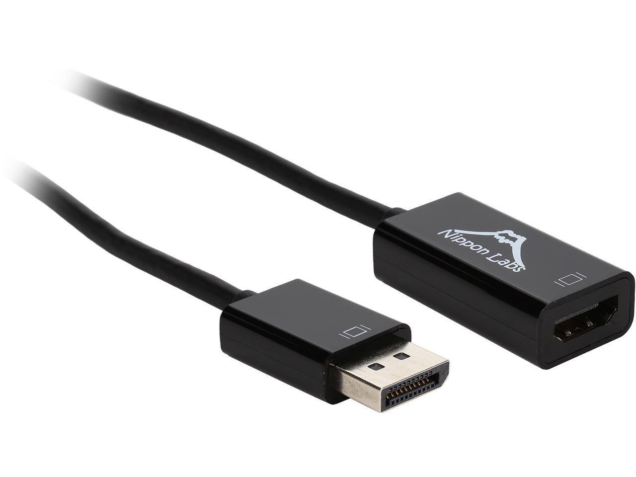 Nippon Labs - AD-DP-HDMI-EYE 6" DP1.2 to HDMI Active Adapter, 4K, Eyefinity Supports