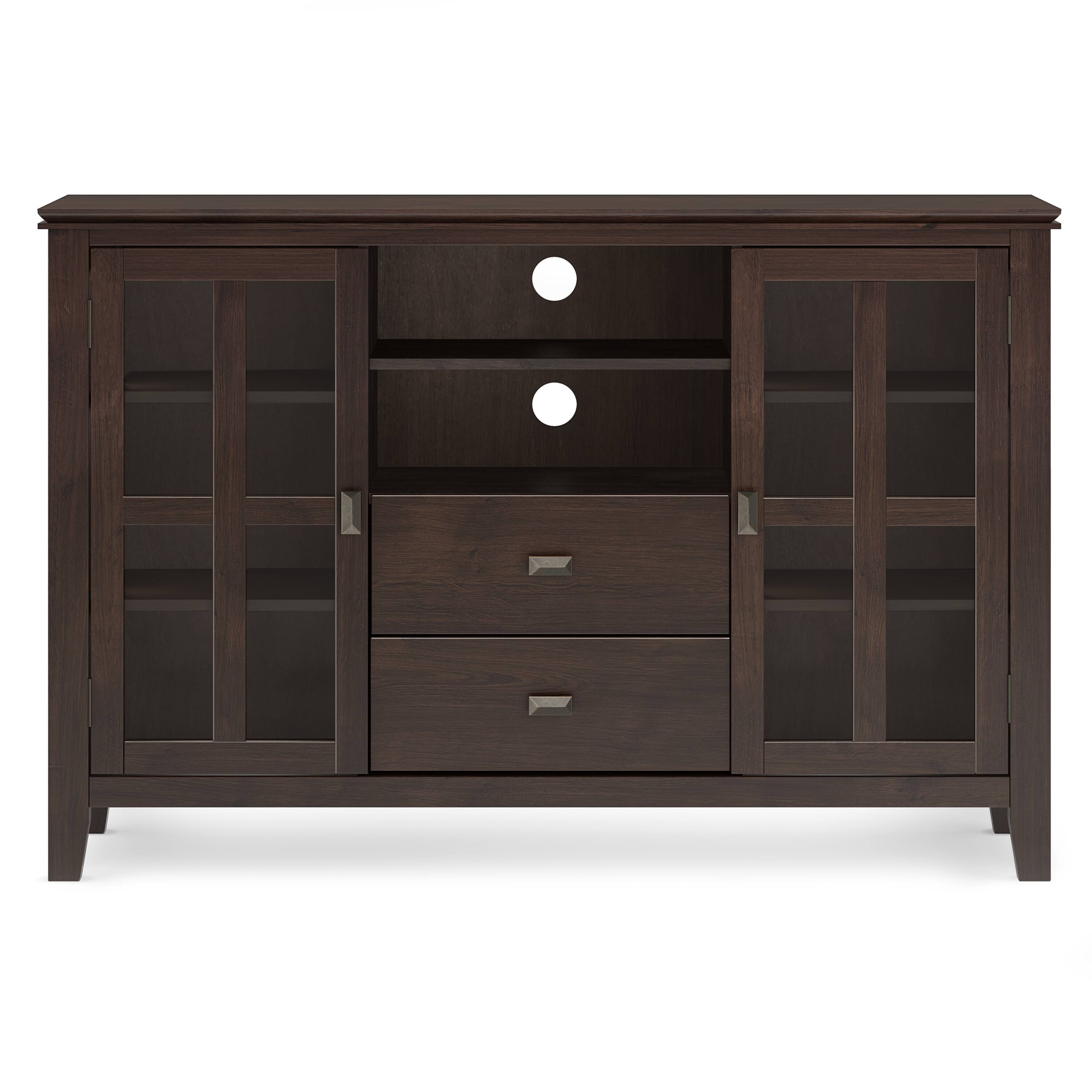 Alt View 3. Simpli Home - Artisan SOLID WOOD 53 inch Wide Contemporary TV Media Stand in Dark Chestnut Brown For TVs up to 60 inches - Dark Chestnut Brown.
