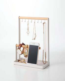 Yamazaki Home - Jewelry + Accessory Display - Steel + Wood - White