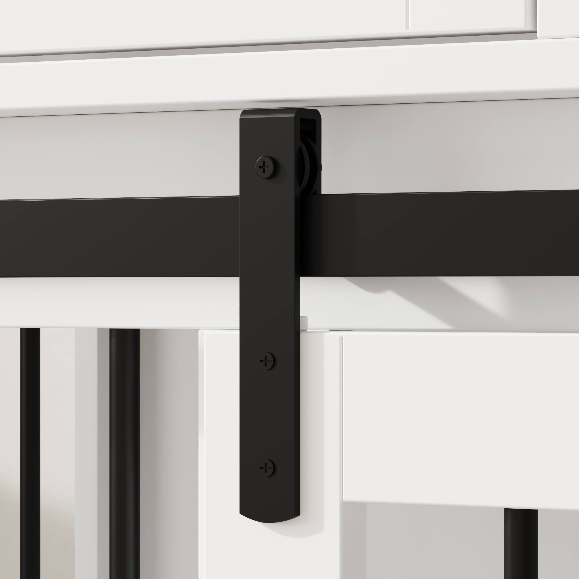 Alt View 8. Famapy - Luxury Furniture Style Double Dog Crate with Divider & Storage, Modern Wooden Pet Kennel TV Stand for 2 Dogs.