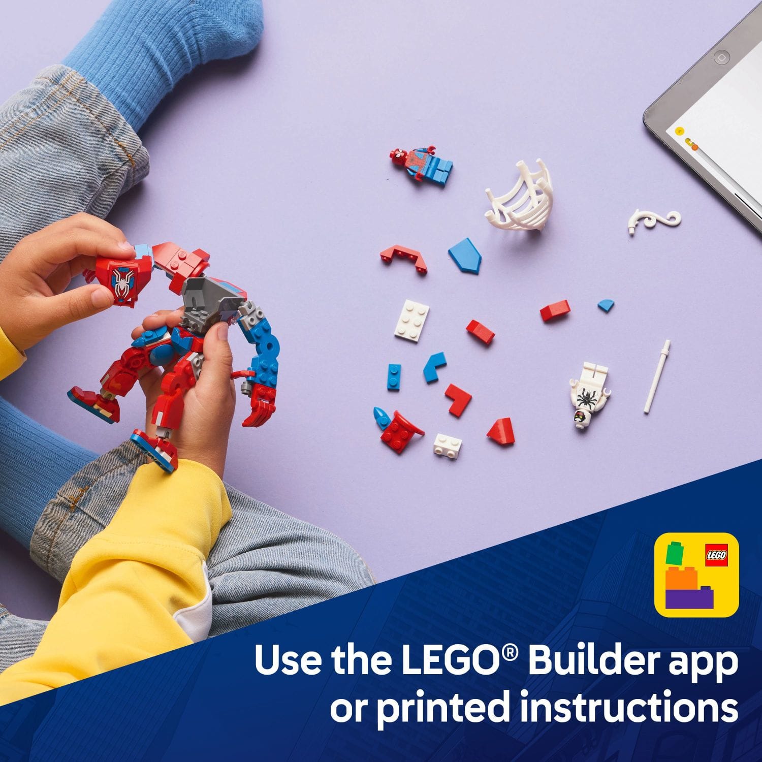 Use the LEGO Builder app or printed instructions.