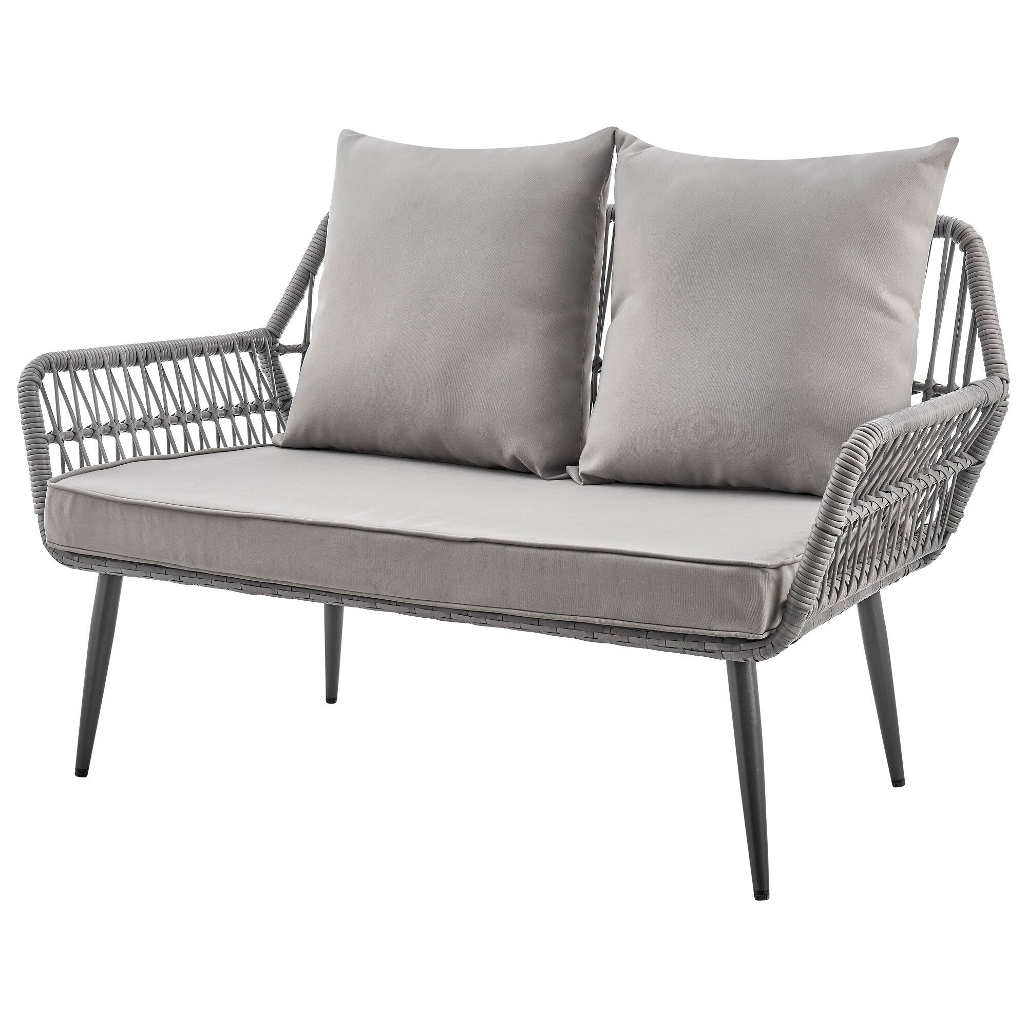 Alt View 3. Manhattan Comfort - Portofino Modern 4-Piece Patio Conversation Set - Gray.