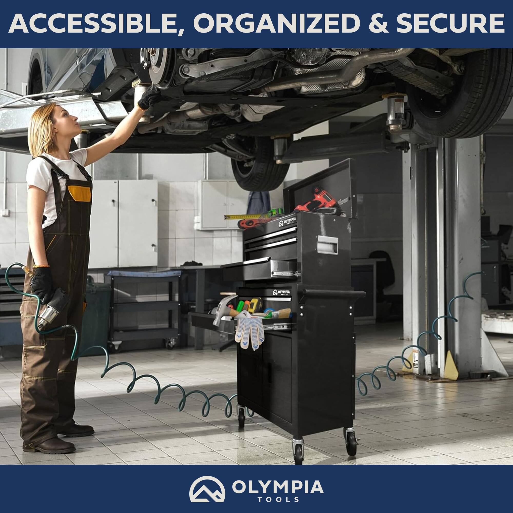Olympia Tools 20 Inch Rolling Tool Cabinet with 5 Drawers, Locking ...