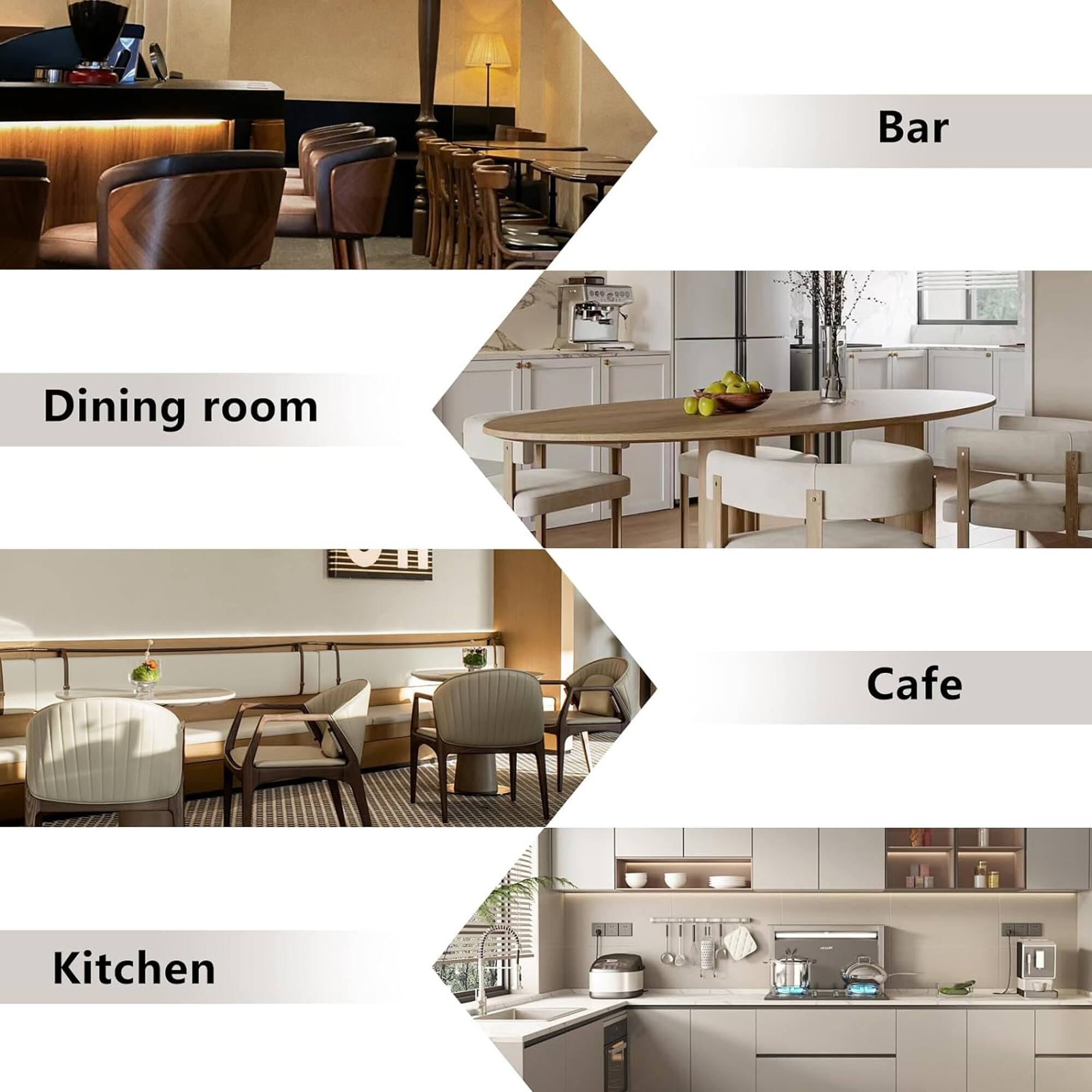 Bar  
Dining room  
Cafe  
Kitchen