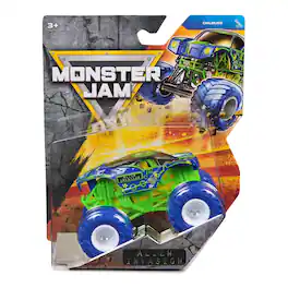 Monster Jam - 2026 Official Childlike Alien Invasion 1:64 Diecast Truck, Series 45, Collectible Toy for Kids, Ages 3+ - Blue & Green