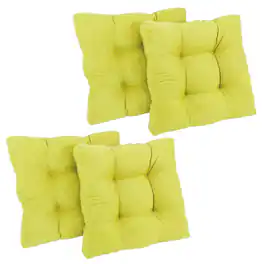 Blazing Needles - 19-inch Squared Microsuede Tufted Dining Chair Cushion (Set of Four) - Mojito Lime