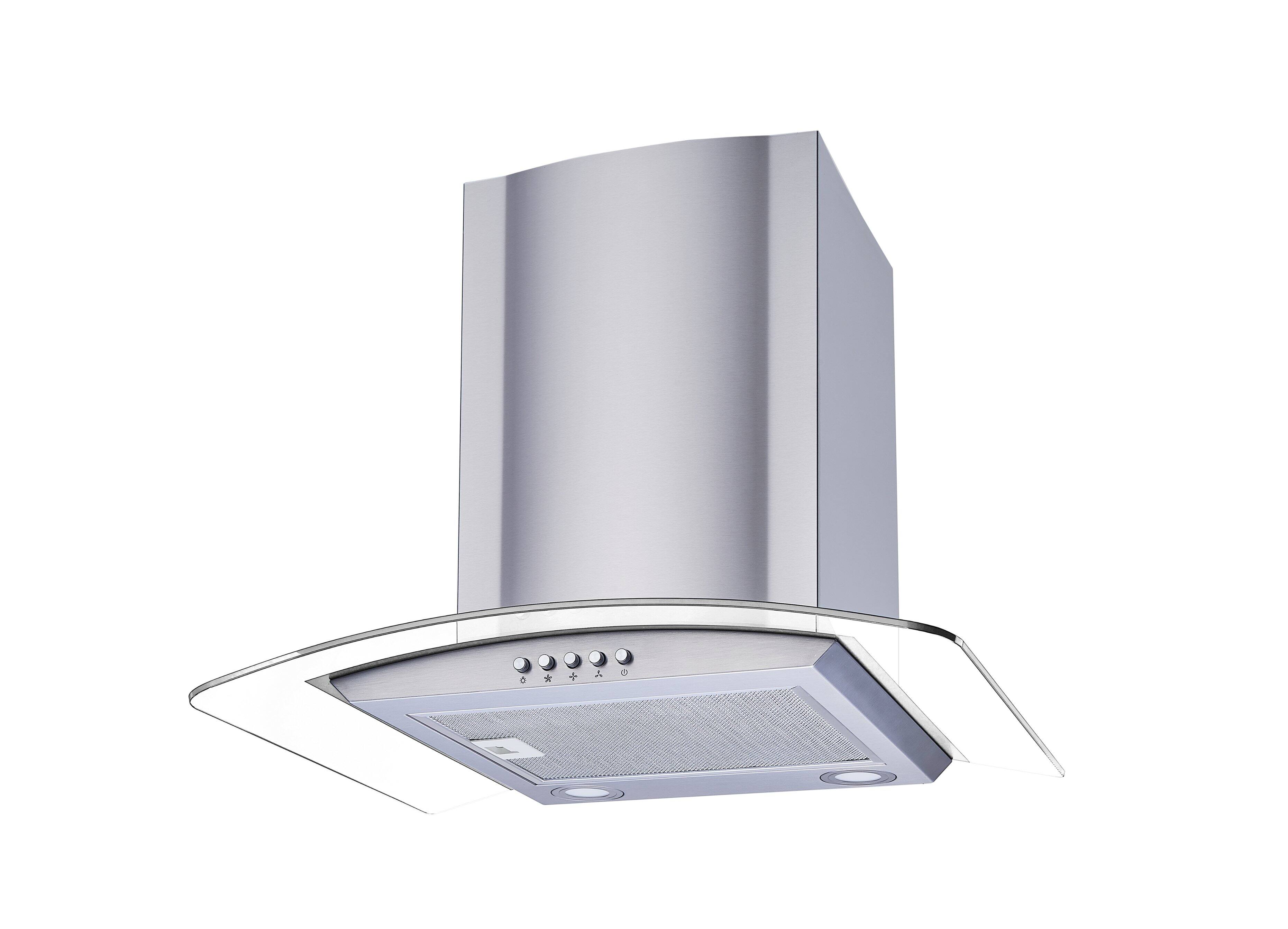 Left. Winflo - Winflo 30 inch Convertible 300 CFM Stainless Steel Wall Mount  Range Hood - Stainless Steel.