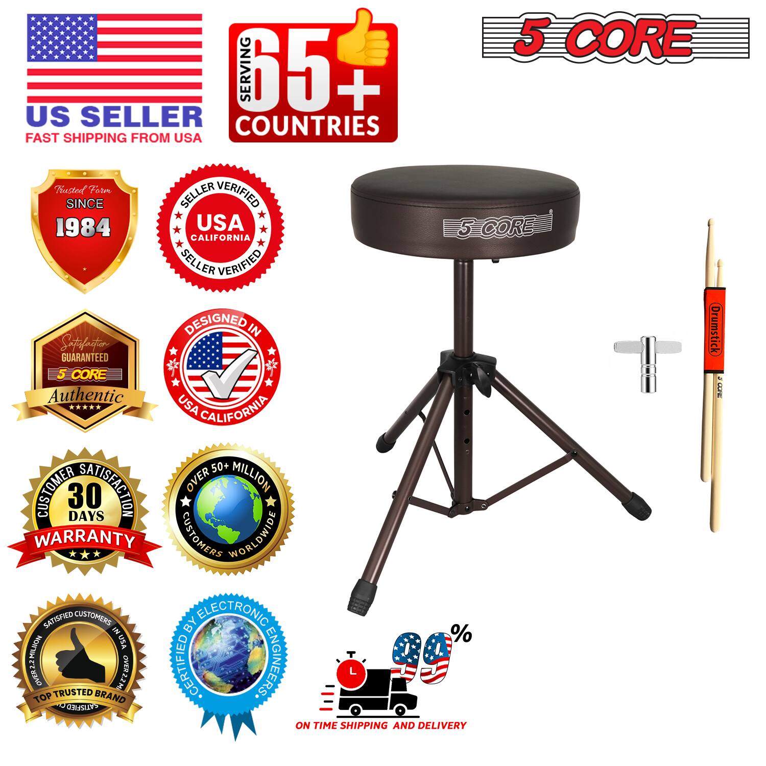 SERVING 65+ US SELLER COUNTRIES  
FAST SHIPPING FROM USA  
5 CORE  
Seller Verified Since 1984  
USA California Seller Verified  
Designed in USA  
Guaranteed 5 Core  
Authentic USA California  
50+ Customer Satisfaction  
Over Million Customers Worldwide  
30 Days Warranty  
Certified by Electronic Engineers  
Top Trusted Brand  
On Time Shipping and Delivery