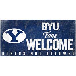 Fan Creations - BYU Cougars 6" x 12" Fans Welcome Sign - Multicolor