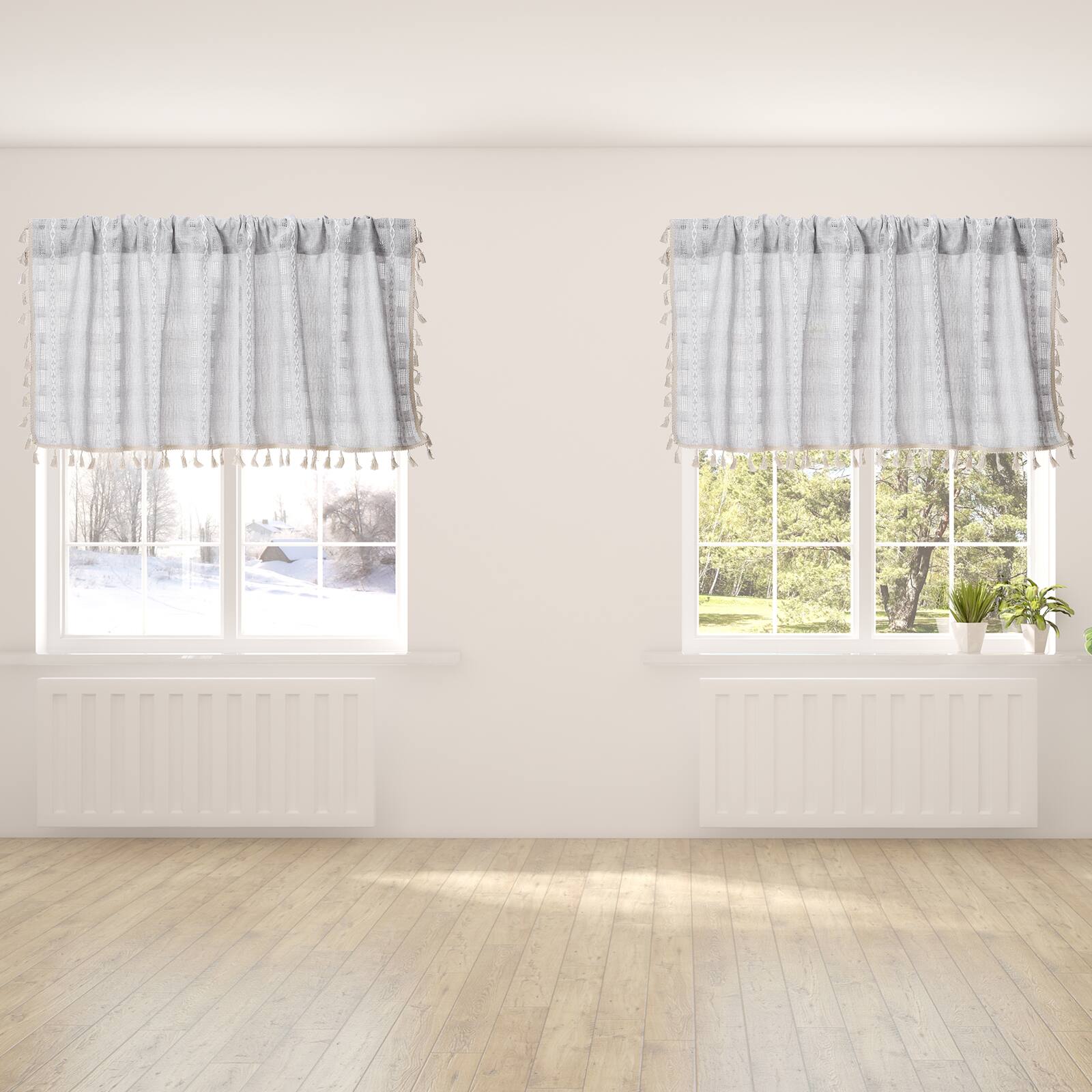 Alt View 6. Unique Bargains - Curtain Valances, 33"x52" Semi Sheer Rod Pocket for Small Windows Living/Bed/Bath/Kitchen, Set of 1 Panel - Apricot.
