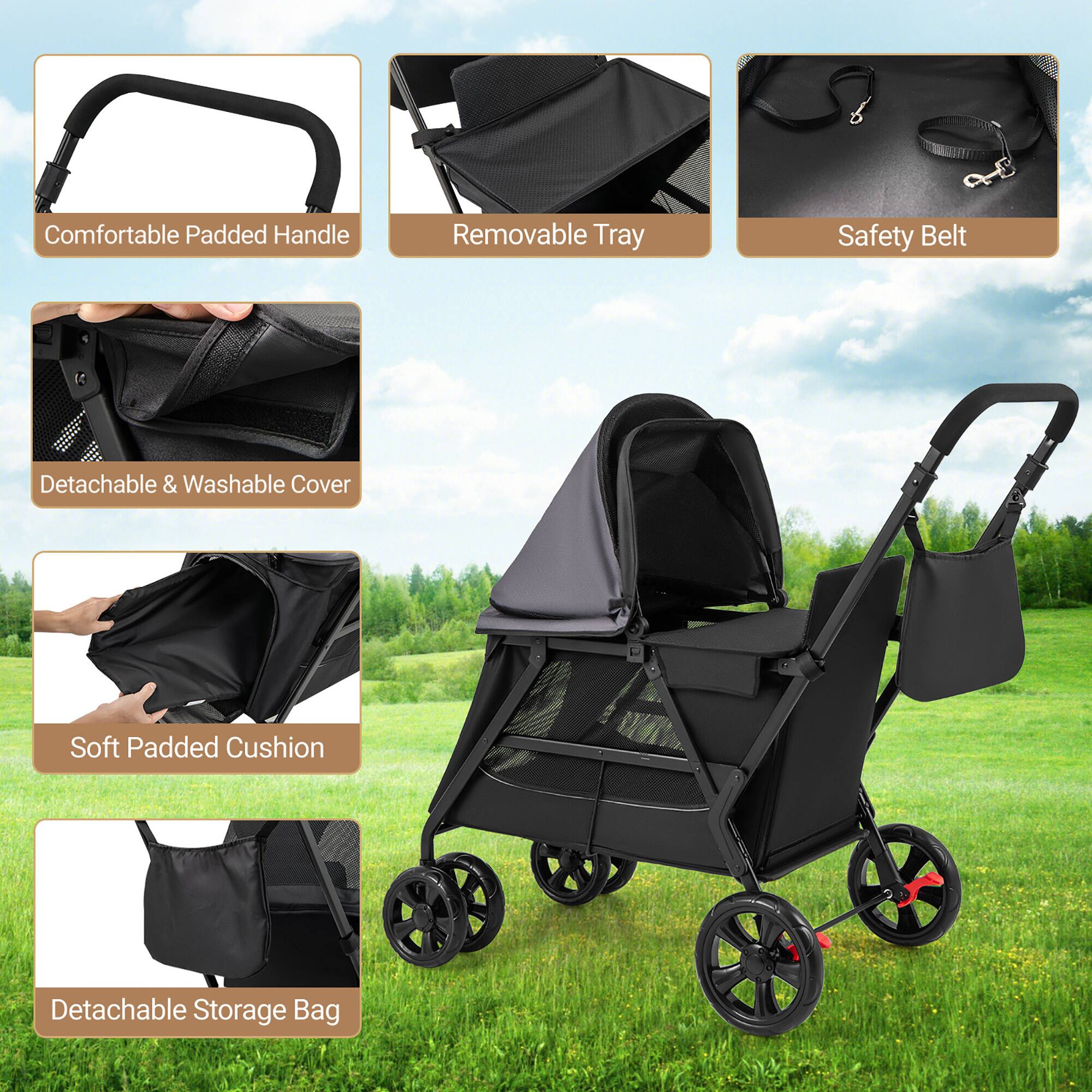 Comfortable Padded Handle  
Removable Tray  
Safety Belt  
Detachable & Washable Cover  
Soft Padded Cushion  
Detachable Storage Bag