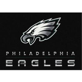 Imperial - Philadelphia Eagles 3'10'' x 5'4'' Chrome Rug - Black