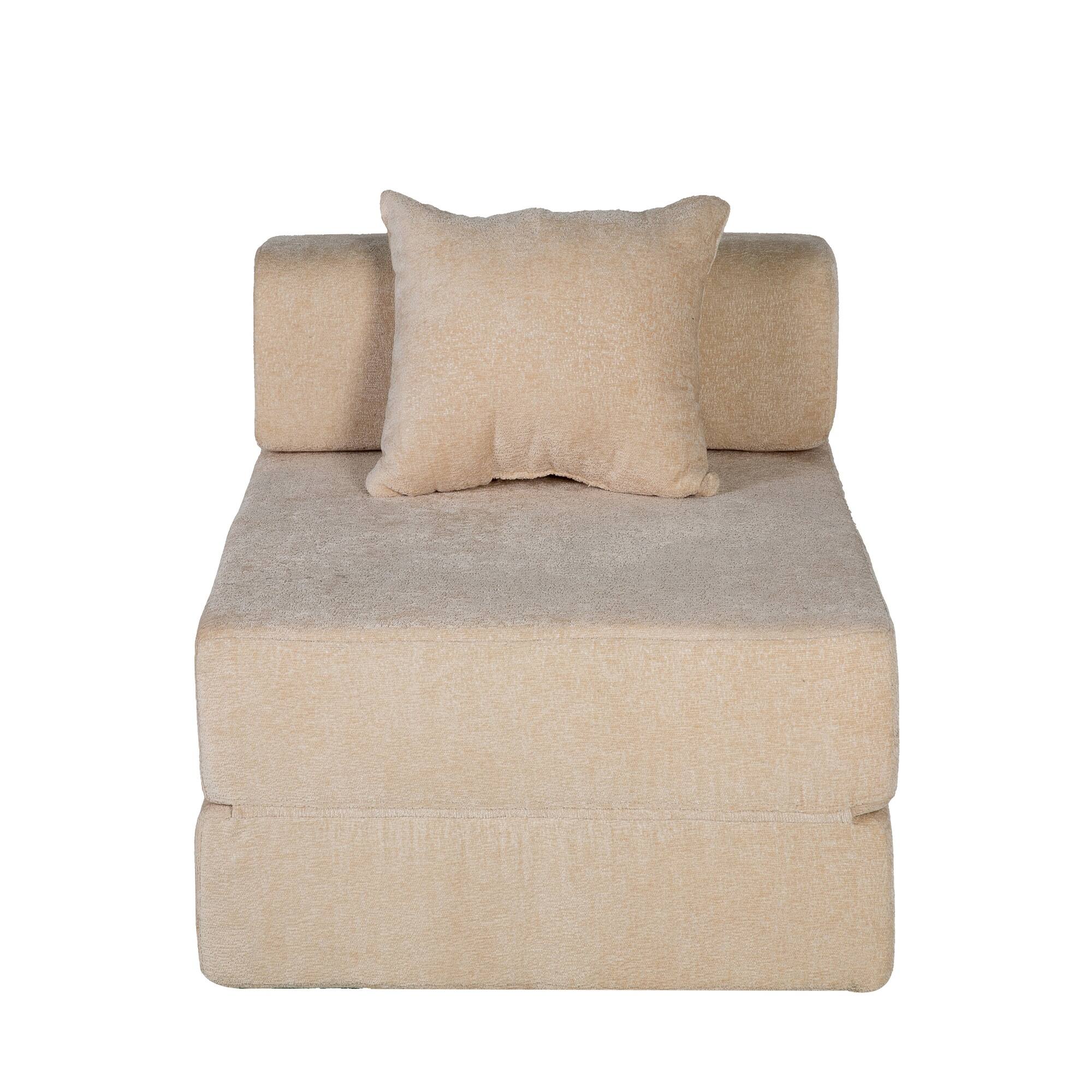 Alt View 6. Boyel Living - Convertible Chenille Floor Lounge Chair and Sleeper - Beige.