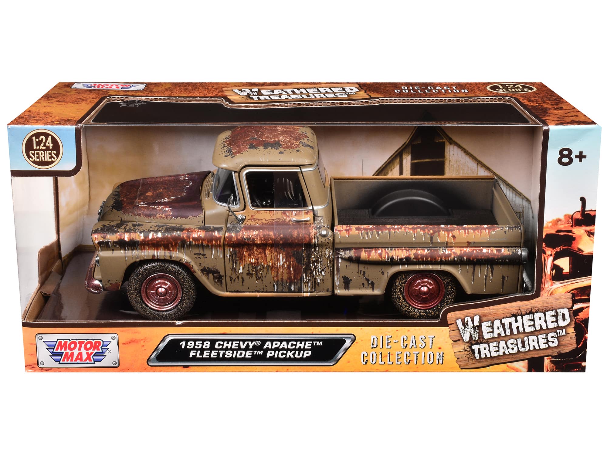 "1958 Chevrolet Apache Fleetside Pickup Brown (Rusted) ""Weathered Treasures"" Series 1/24 Diecast Model Car by Motormax" price history on PriceWatchPro