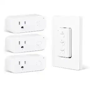 Front. BN-LINK - BN-LINK Wireless Remote Control Outlet Switch, 3-Outlet Kit with Magnetic Remote & Wall-Mount Holder, 100 ft Range - White.
