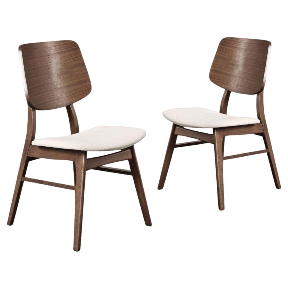 FurniFact - Solid Wood Dining Chairs Set of 2 – Classic Chairs for Dining - Walnut