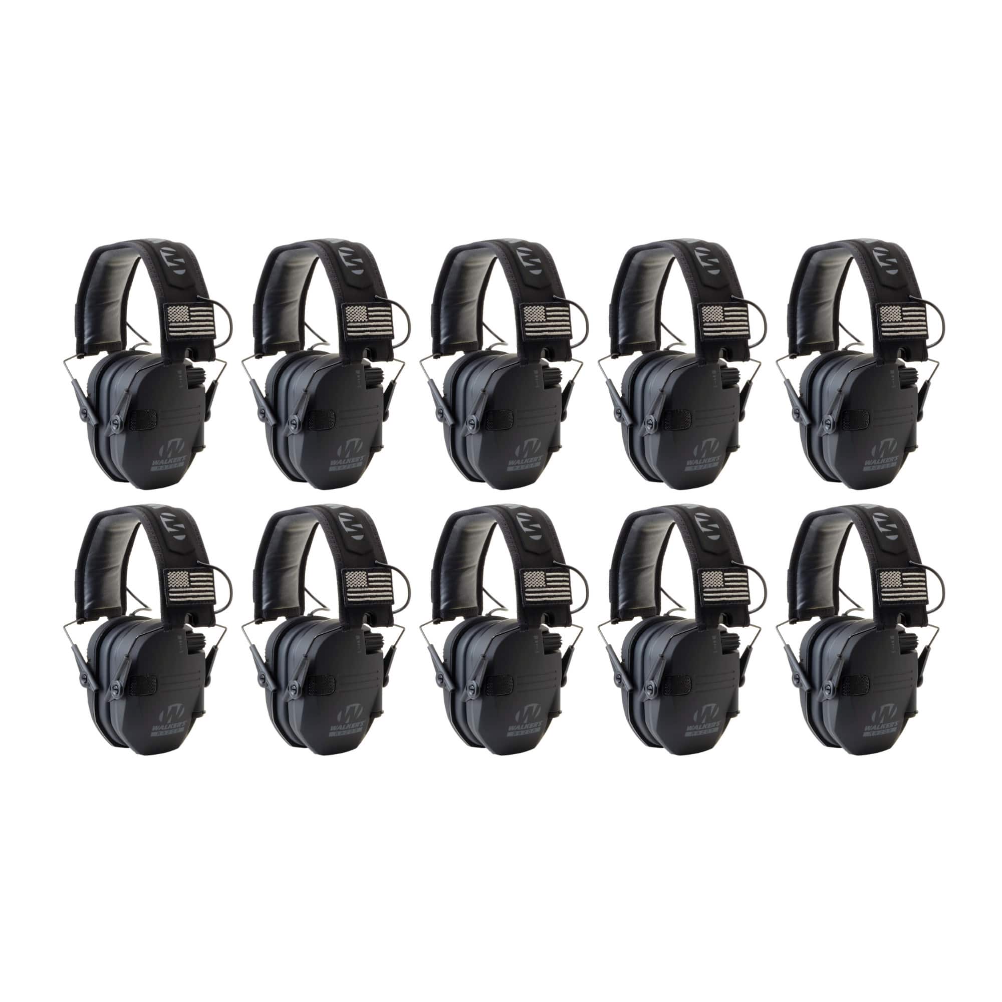 Walkers - Walker's Razor Slim Ultra Low Profile Compact Design Earmuffs (Black) 10-Pack - Black Patriot price history on PriceWatchPro