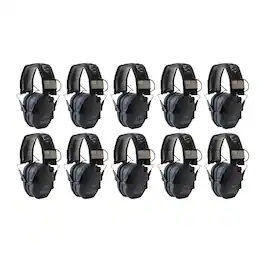 Walkers - Walker's Razor Slim Ultra Low Profile Compact Design Earmuffs (Black) 10-Pack - Black Patriot