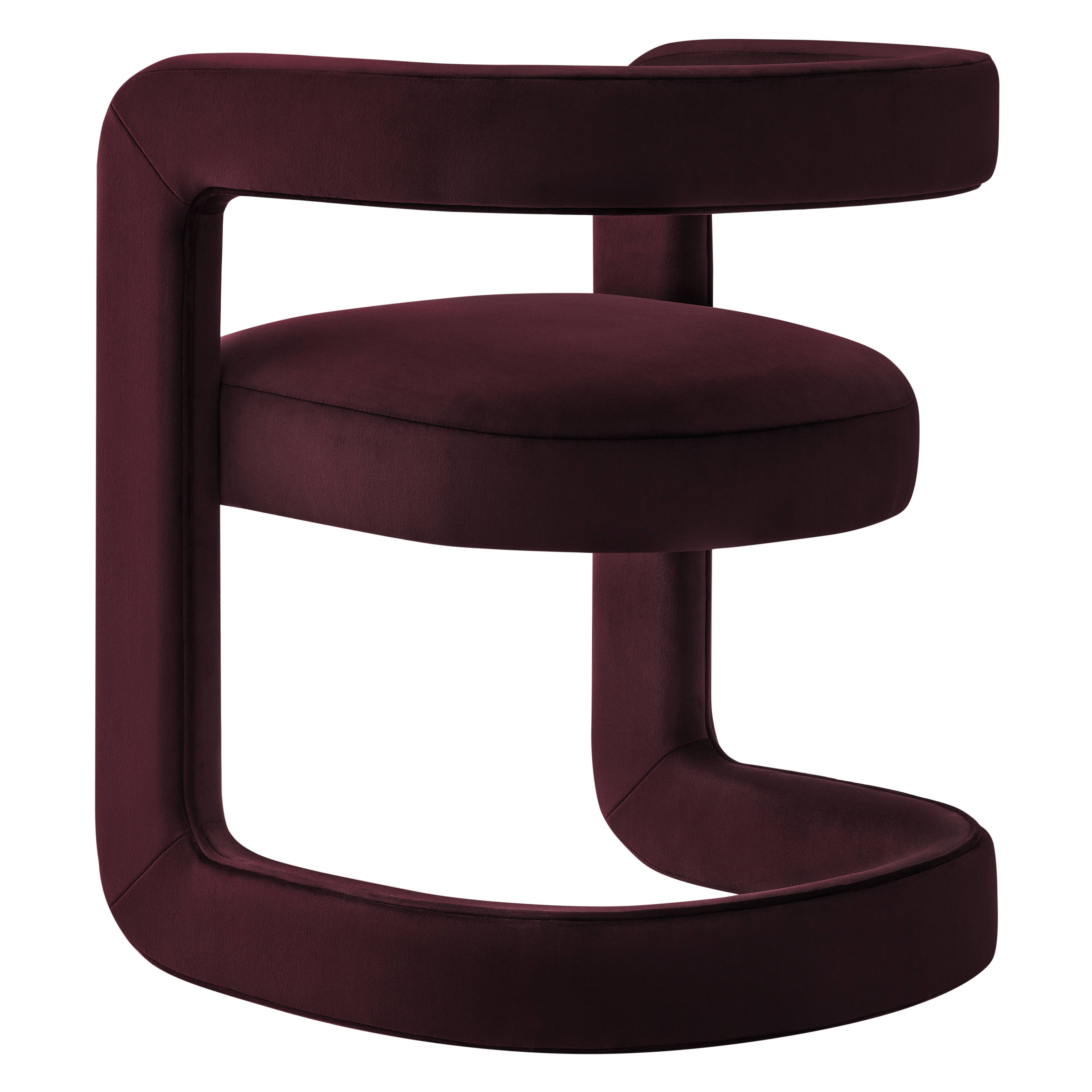 Back. Modway - Winslow Barrel Performance Velvet Dining Chair  by Modway - Red.