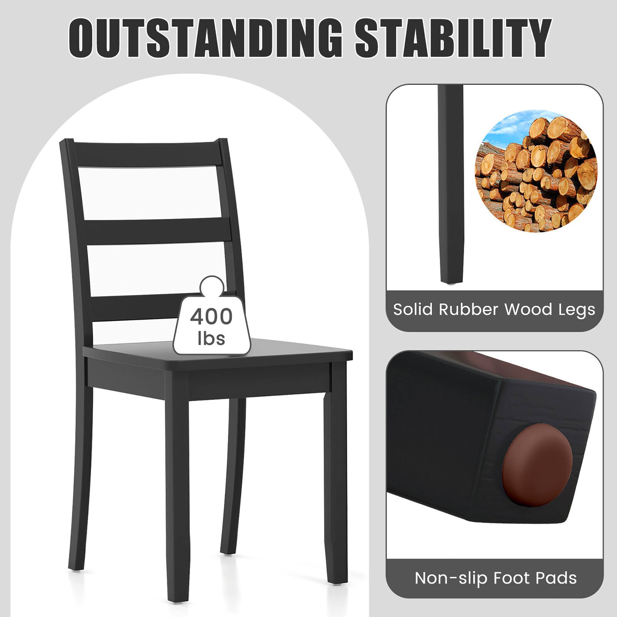 OUTSTANDING STABILITY

- 400 lbs
- Solid Rubber Wood Legs
- Non-slip Foot Pads