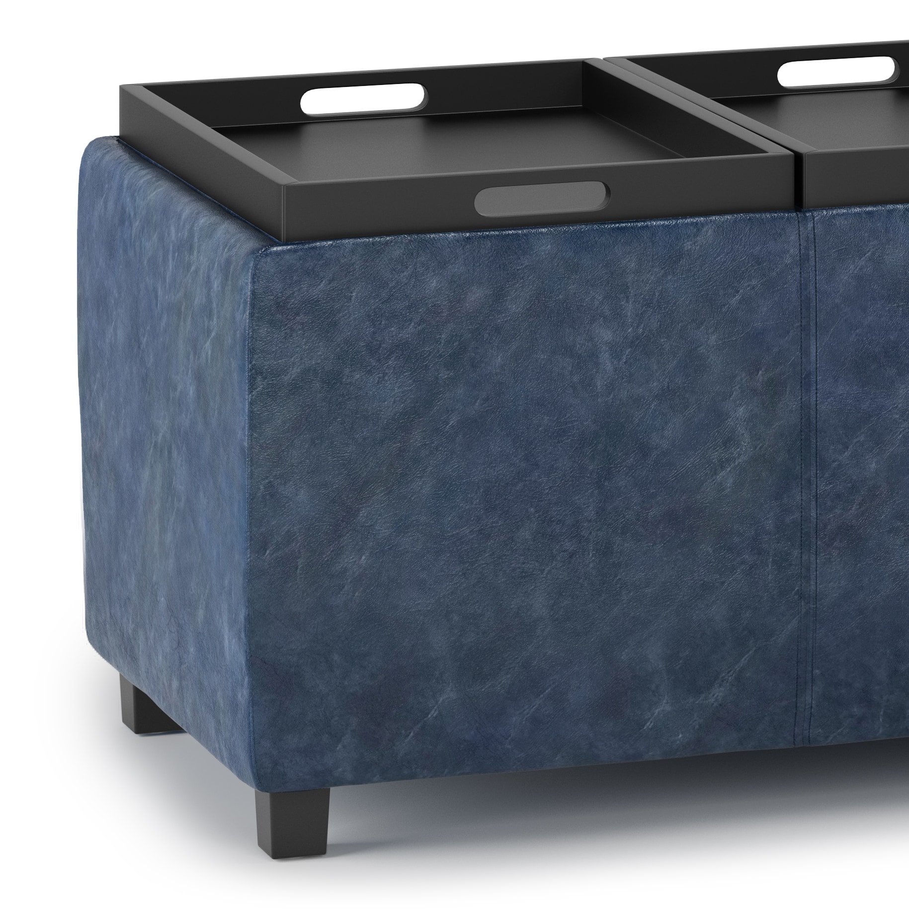 Alt View 14. Simpli Home - Avalon Storage Ottoman - Denim Blue.