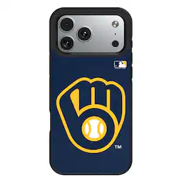 Keyscaper - MLB - Milwaukee Brewers - Personalized Bump Case with 8.2ft Drop Protection - 15 Plus - Multicolor