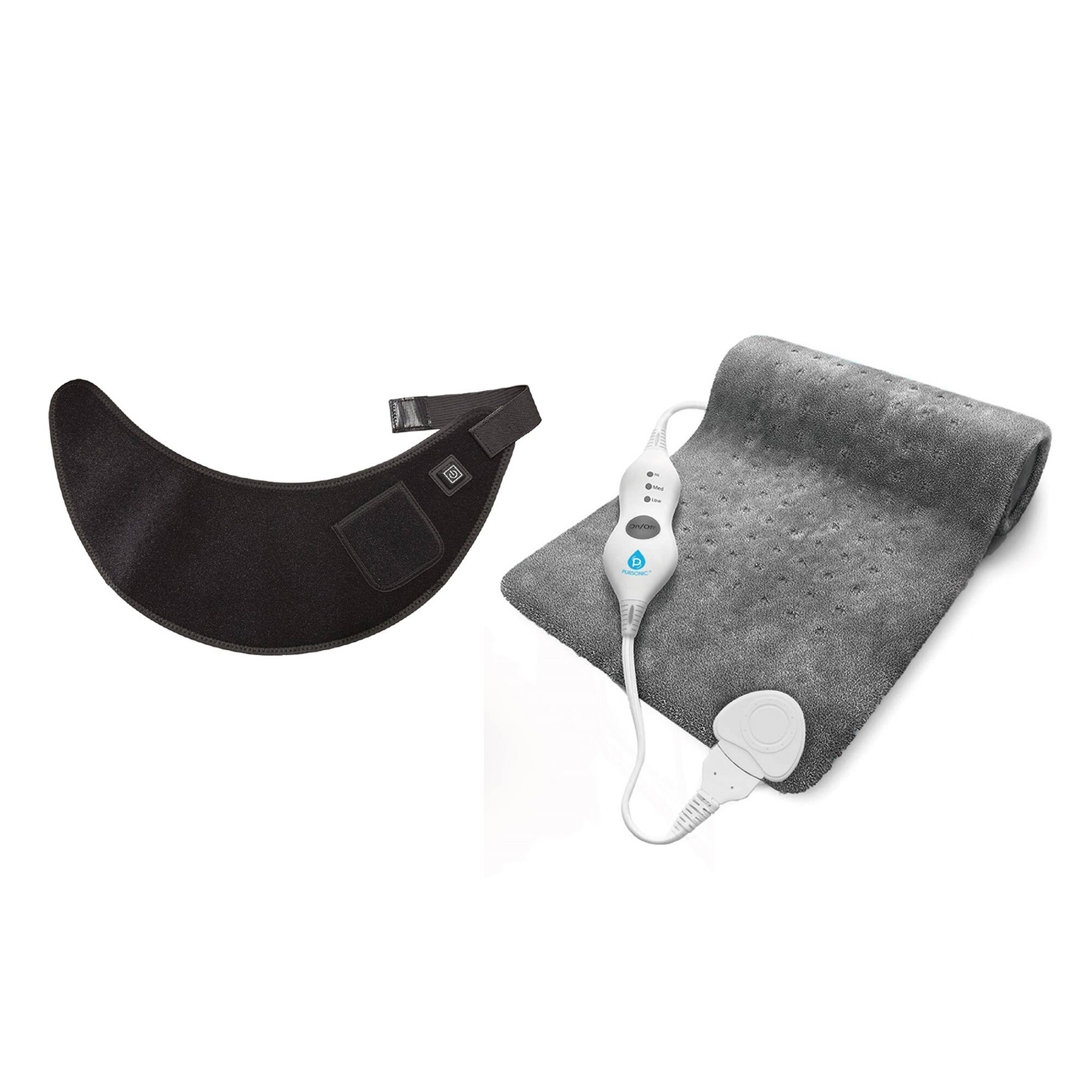 Front. Pursonic - Red Light Therapy Neck Wrap and Fast-Heating Full Body Heating Pad.