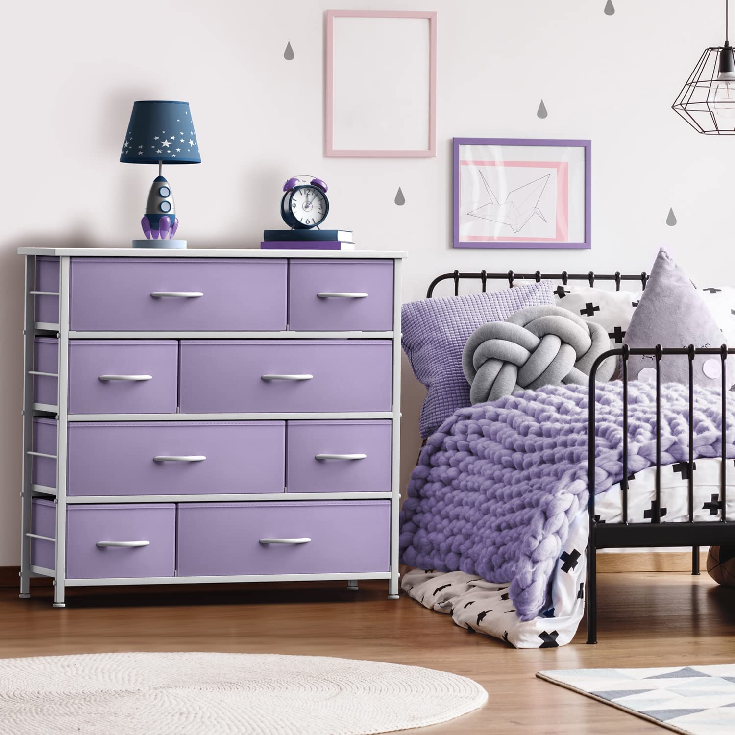 Alt View 1. Sorbus - Sorbus Dresser with 8 Drawers, Bedside Furniture & Night Stand End Table Dresser for Home - Purple.