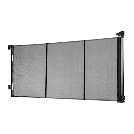 Front. VEVOR - Retractable Baby Gate, Extends to 122 inch Extra Wide, 31.3 inch Tall, with Reinforced Fiberglass Strips.