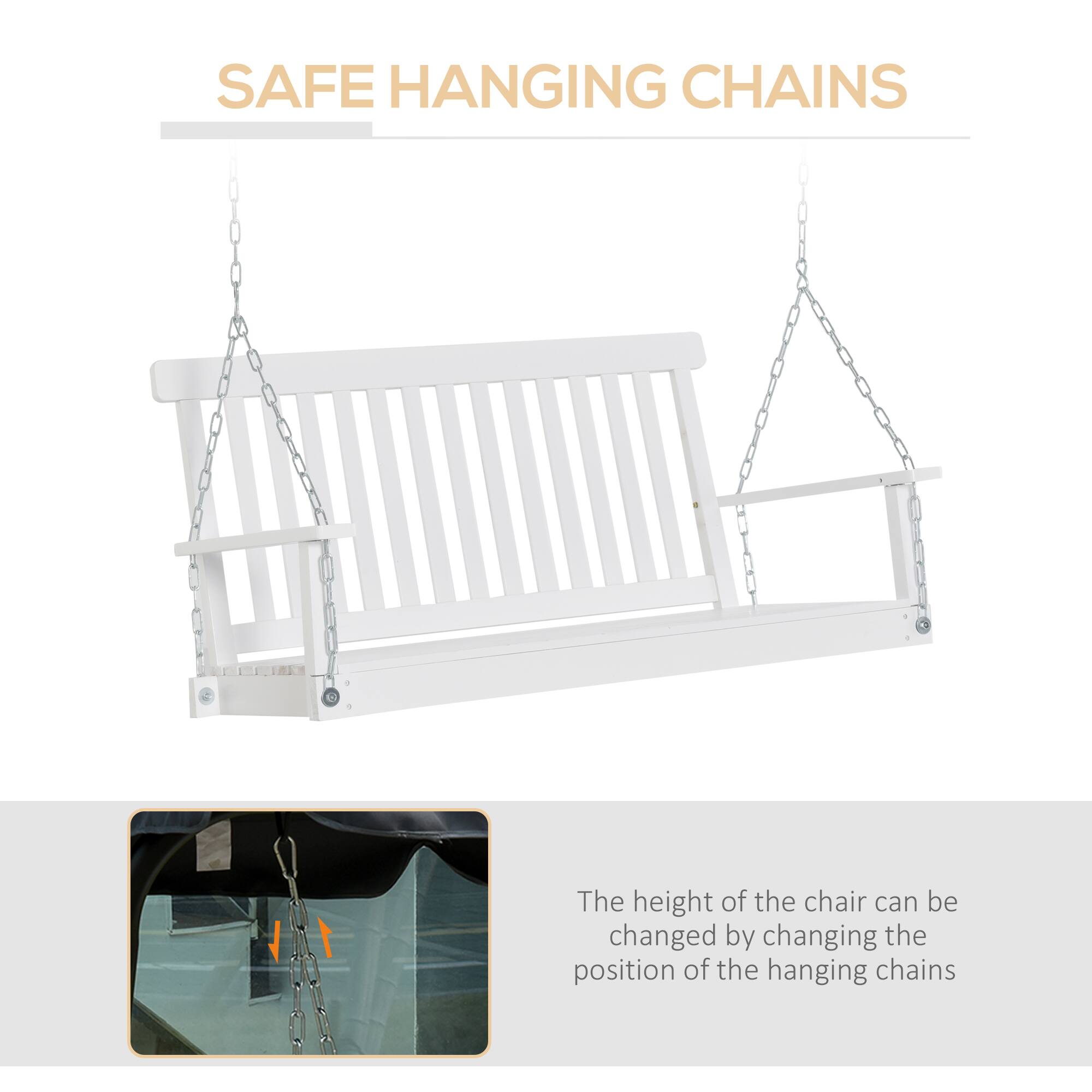 SAFE HANGING CHAINS

The height of the chair can be changed by changing the position of the hanging chains.