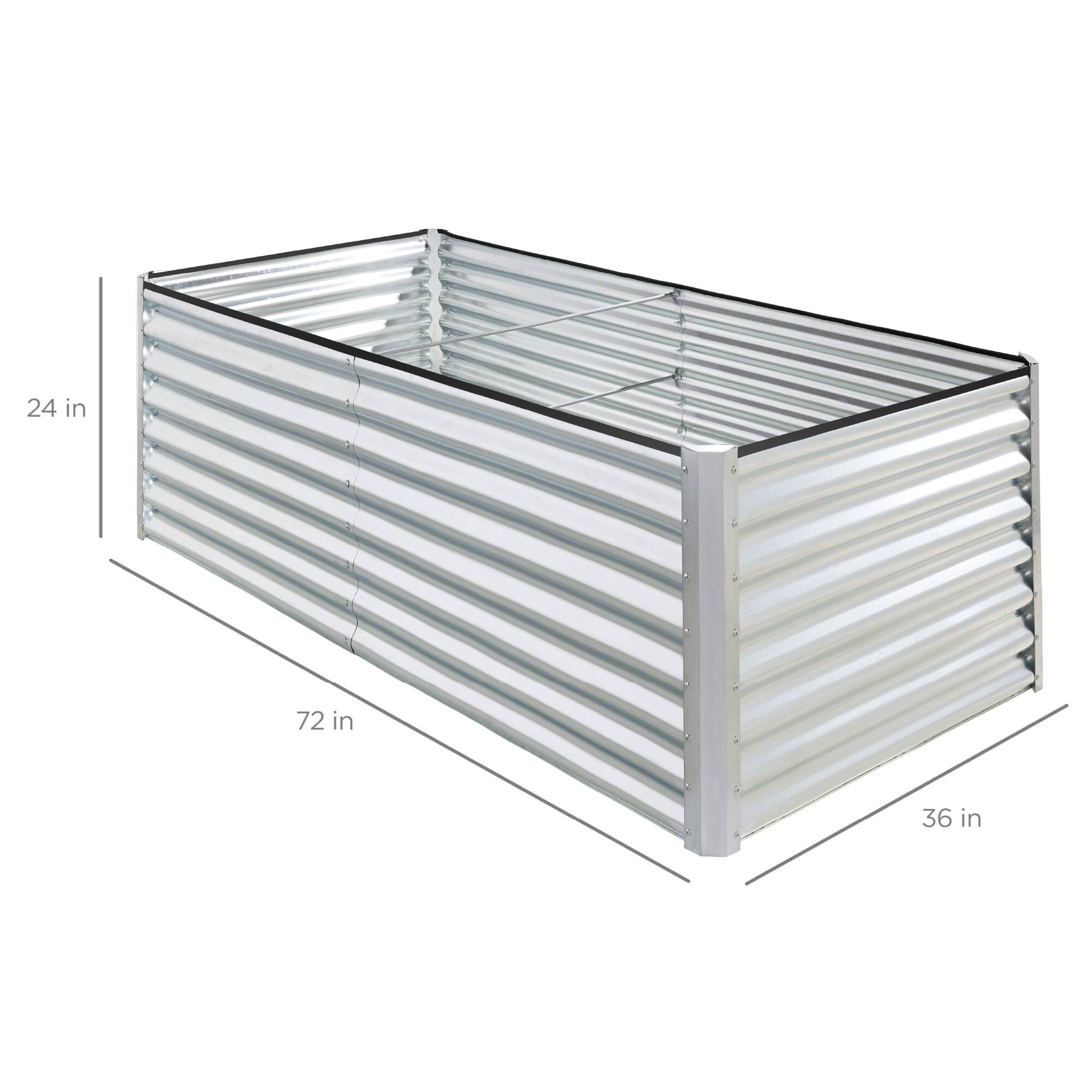 Alt View 1. Best Choice Products - Best Choice Products 6x3x2ft Outdoor Metal Raised Garden Bed for Vegetables Flowers Herbs - Galvanized - Galvanized.