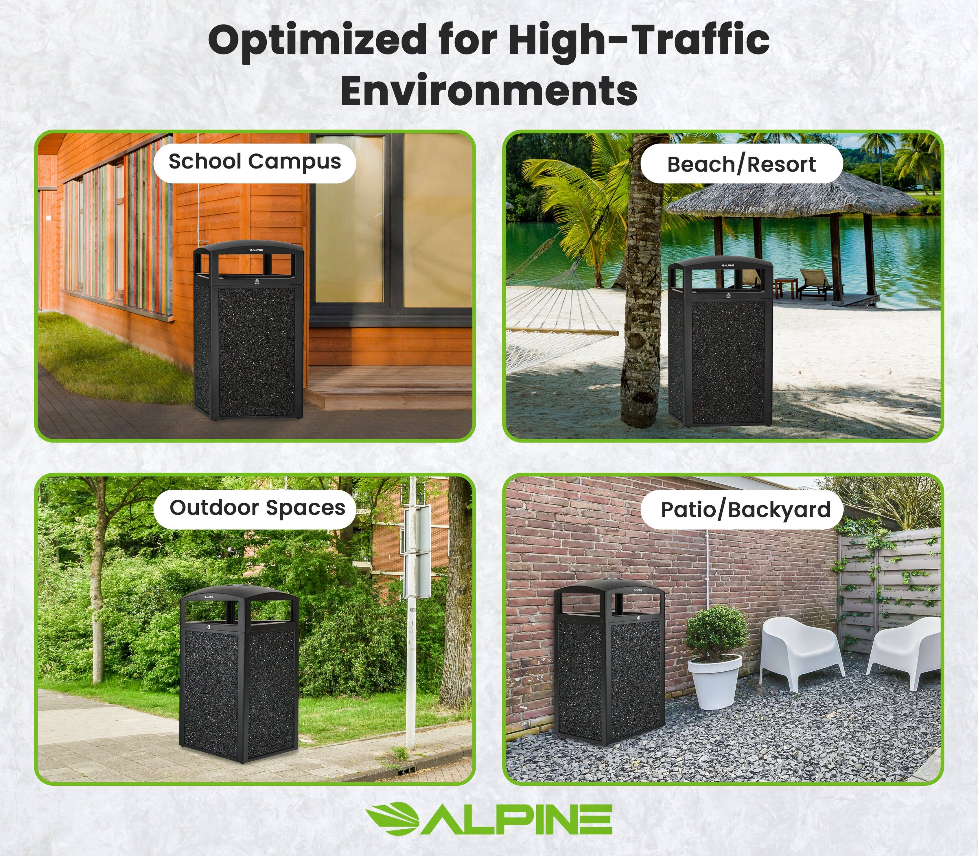 Optimized for High-Traffic Environments

School Campus
Beach/Resort
Outdoor Spaces
Patio/Backyard
ALPINE