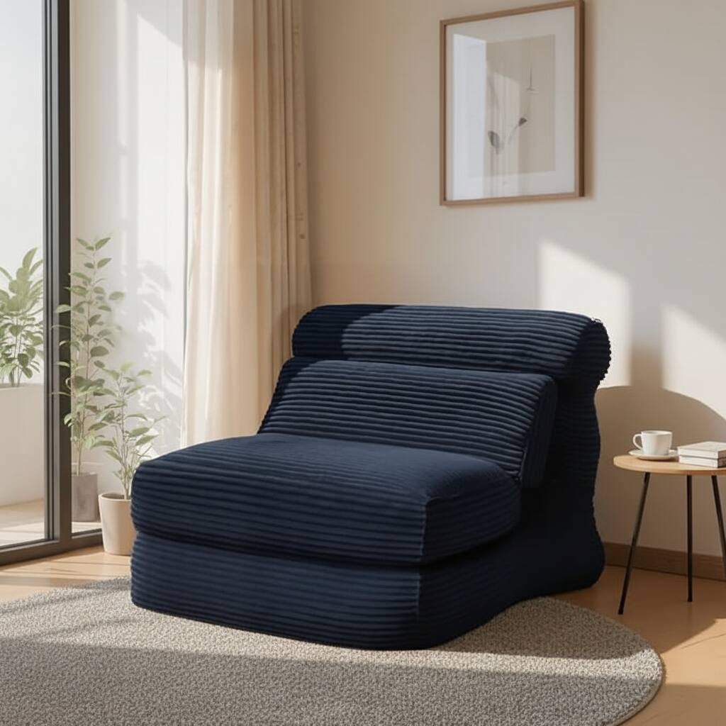 Alt View 6. AOITUN - Folding Sofa Bed Convertible Single Sleeper Chair, Corduroy Fabric Adjustable Lounge Bed for Guest Room - Black.