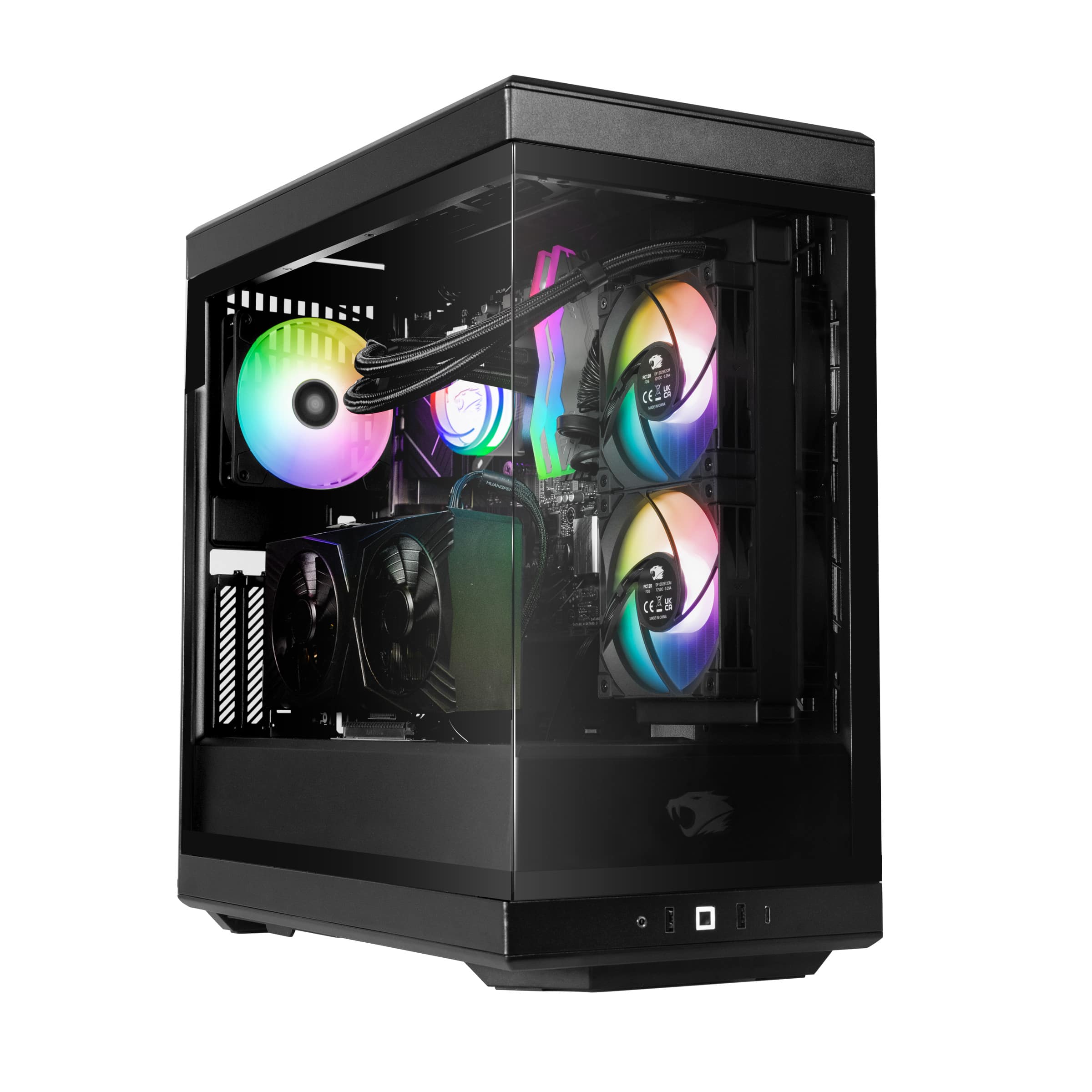 Alt View 5. iBUYPOWER - Y40 Gaming Desktop PC - AMD Ryzen 7 9800X3D, AMD Radeon RX 7800 XT 16GB, 32GB DDR5 RGB-2TB NVMe - Black.