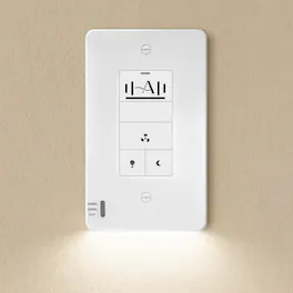 Akicon - Humidity Sensor LED Timer Switch with Motion-Activated Wall Plate for Bathroom Exhaust Fan - White